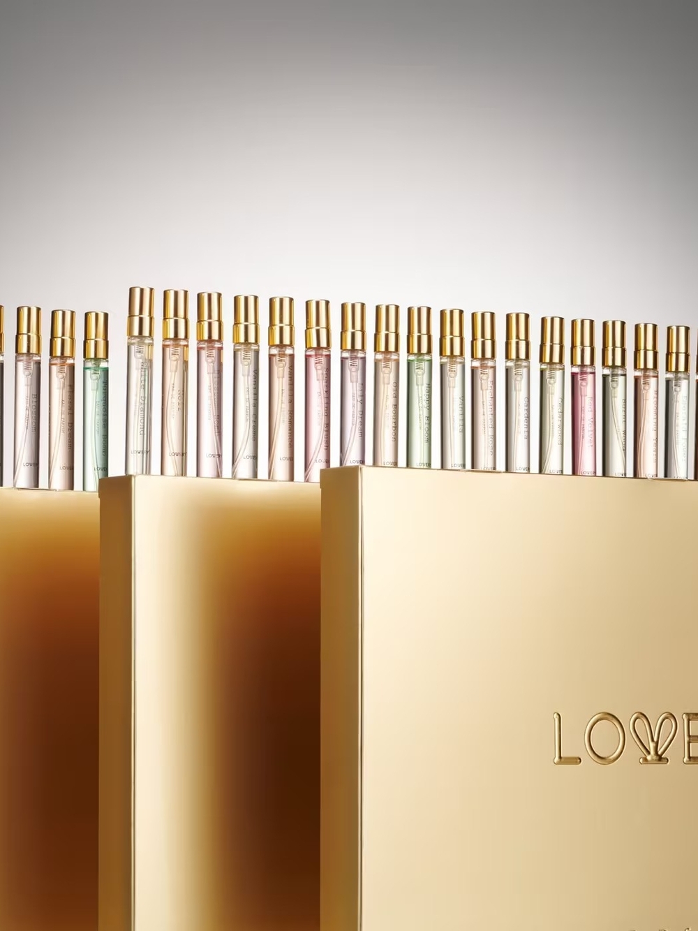 Luxury Travel-Size Fragrance Set - Gold & Pastel Vials